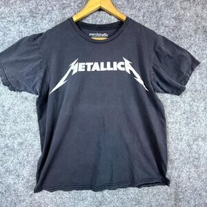 Metallica Merch Traffic T-Shirt Men Large Black Cotton Classic Graphic Crew Neck